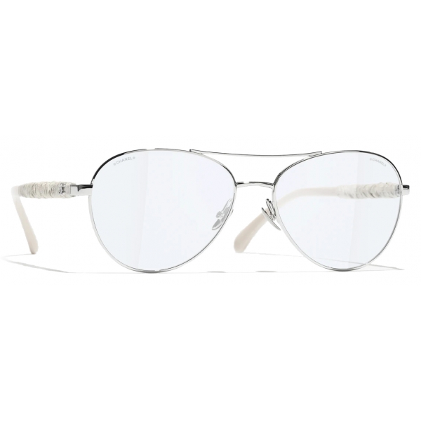 Chanel Aviator Sunglasses | Silver/Metallic | eBay