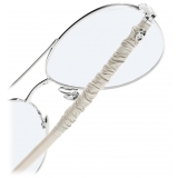 Chanel - Occhiali da Sole Pilota - Argento Bianco Filtro per la Luce Blu - Chanel Eyewear