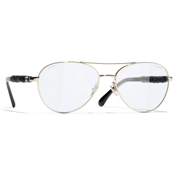 Chanel - Pilot Sunglasses - Gold Blue Light Filtering - Chanel Eyewear
