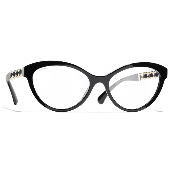 Chanel - Cat-Eye Sunglasses - Black Gold Blue Light Filtering - Chanel Eyewear