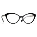 Chanel - Cat-Eye Sunglasses - Black Gold Blue Light Filtering - Chanel Eyewear