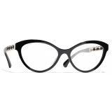 Chanel - Occhiali da Sole Cat-Eye - Nero Oro Filtro per la Luce Blu - Chanel Eyewear