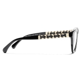 Chanel - Occhiali da Sole Cat-Eye - Nero Oro Filtro per la Luce Blu - Chanel Eyewear