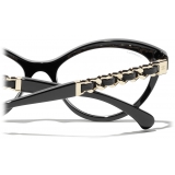 Chanel - Cat-Eye Sunglasses - Black Gold Blue Light Filtering - Chanel Eyewear