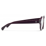 Chanel - Occhiali da Vista Quadrata - Borgogna - Chanel Eyewear