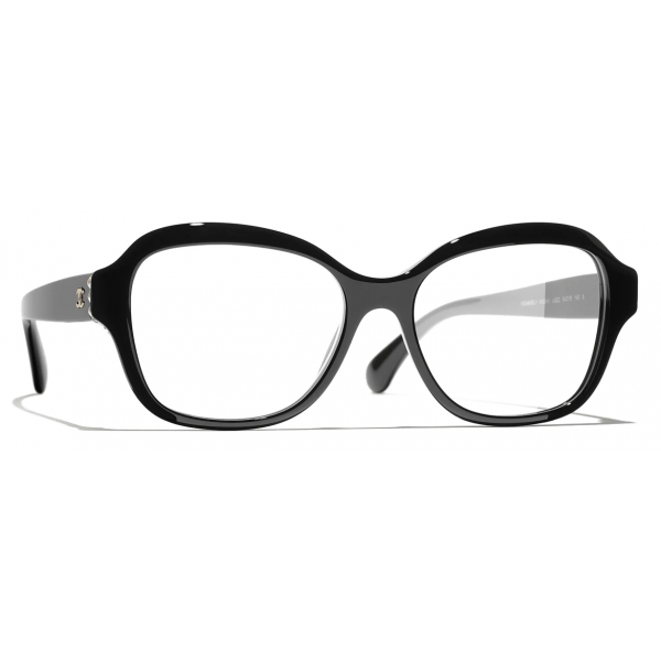 Chanel - Occhiali da Vista Quadrata - Nero Oro - Chanel Eyewear