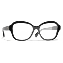 Chanel - Occhiali da Vista Quadrata - Nero Oro - Chanel Eyewear