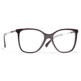 Chanel - Square Eyeglasses - Burgundy Dark Silver - Chanel Eyewear