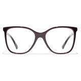 Chanel - Square Eyeglasses - Burgundy Dark Silver - Chanel Eyewear