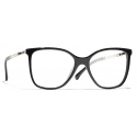 Chanel - Occhiali da Vista Quadrata - Nero Oro - Chanel Eyewear