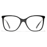 Chanel - Occhiali da Vista Quadrata - Nero Oro - Chanel Eyewear