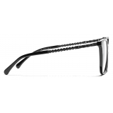 Chanel - Occhiali da Vista Quadrata - Nero - Chanel Eyewear