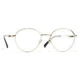 Chanel - Occhiali da Vista Rotondi - Nero Oro - Chanel Eyewear