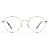 Chanel - Occhiali da Vista Rotondi - Nero Oro - Chanel Eyewear