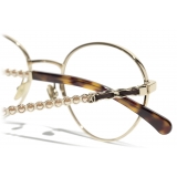 Chanel - Occhiali da Vista Rotondi - Oro Tartaruga Scuro - Chanel Eyewear