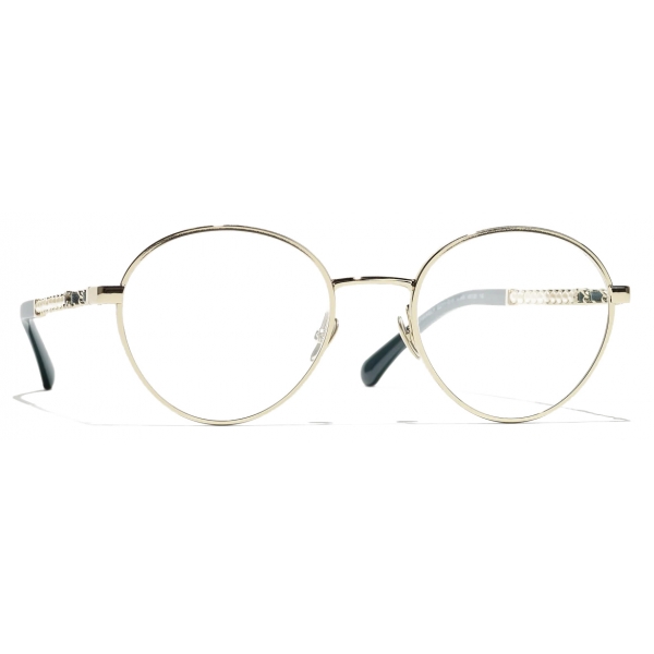 Chanel - Round Eyeglasses - Gold Green - Chanel Eyewear