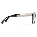 Chanel - Occhiali da Vista Quadrata - Nero Bianco - Chanel Eyewear