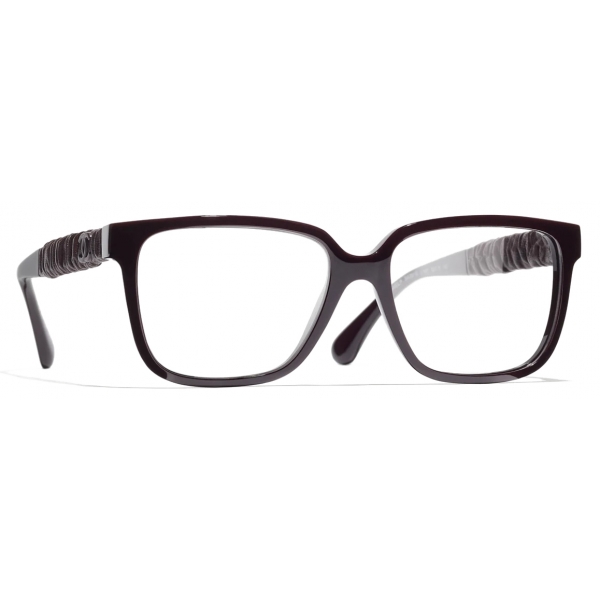 Chanel - Square Eyeglasses - Burgundy Dark Silver - Chanel Eyewear