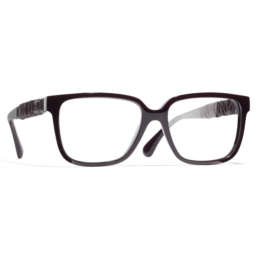 Chanel - Square Eyeglasses - Burgundy Dark Silver - Chanel Eyewear -  Avvenice