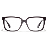 Chanel - Occhiali da Vista Quadrata - Borgogna Argento Scuro - Chanel Eyewear