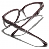 Chanel - Square Eyeglasses - Burgundy Dark Silver - Chanel Eyewear