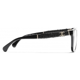 Chanel - Occhiali da Vista Quadrata - Nero Oro - Chanel Eyewear