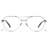 Chanel - Pilot Eyeglasses - Dark Silver Black - Chanel Eyewear