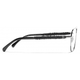 Chanel - Occhiali da Vista Pilota - Argento Scuro Nero - Chanel Eyewear