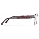 Chanel - Pilot Eyeglasses - Silver Burgundy - Chanel Eyewear