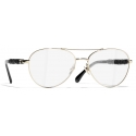 Chanel - Occhiali da Vista Pilota - Oro Nero - Chanel Eyewear