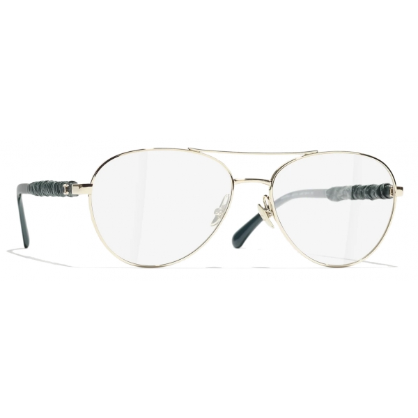 Chanel - Pilot Eyeglasses - Gold Green - Chanel Eyewear