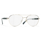 Chanel - Pilot Eyeglasses - Gold Green - Chanel Eyewear