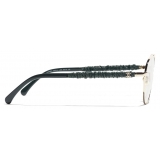 Chanel - Occhiali da Vista Pilota - Oro Verde - Chanel Eyewear