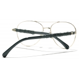 Chanel - Occhiali da Vista Pilota - Oro Verde - Chanel Eyewear