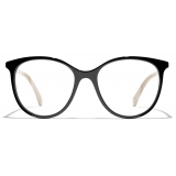 Chanel - Occhiali da Vista Pantos - Nero Beige - Chanel Eyewear