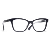 Chanel - Occhiali da Vista Quadrata - Blu Scuro - Chanel Eyewear