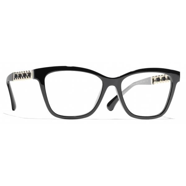 Chanel - Square Eyeglasses - Black Gold - Chanel Eyewear - Avvenice
