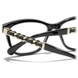 Chanel - Occhiali da Vista Quadrata - Nero Oro - Chanel Eyewear