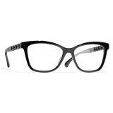 Chanel - Occhiali da Vista Quadrata - Nero - Chanel Eyewear