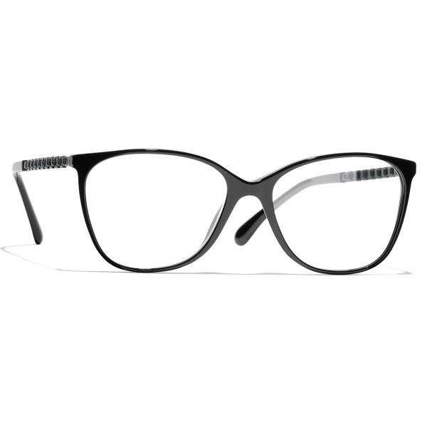 Chanel - Occhiali da Vista Quadrata - Nero Verde - Chanel Eyewear