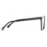 Chanel - Occhiali da Vista Quadrata - Nero Verde - Chanel Eyewear