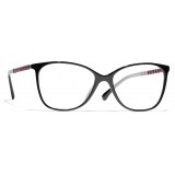 Chanel - Occhiali da Vista Quadrata - Nero Rosa - Chanel Eyewear