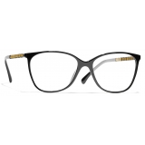 Chanel - Occhiali da Vista Quadrata - Nero Giallo - Chanel Eyewear