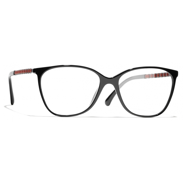 Chanel - Square Eyeglasses - Black Orange - Chanel Eyewear - Avvenice