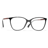 Chanel - Occhiali da Vista Quadrata - Nero Arancione - Chanel Eyewear