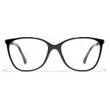 Chanel - Occhiali da Vista Quadrata - Nero Arancione - Chanel Eyewear