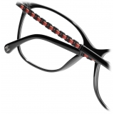 Chanel - Occhiali da Vista Quadrata - Nero Arancione - Chanel Eyewear