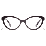 Chanel - Cat-Eye Eyeglasses - Burgundy Dark Silver - Chanel Eyewear