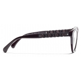 Chanel - Occhiali da Vista Cat-Eye - Borgogna Argento Scuro - Chanel Eyewear