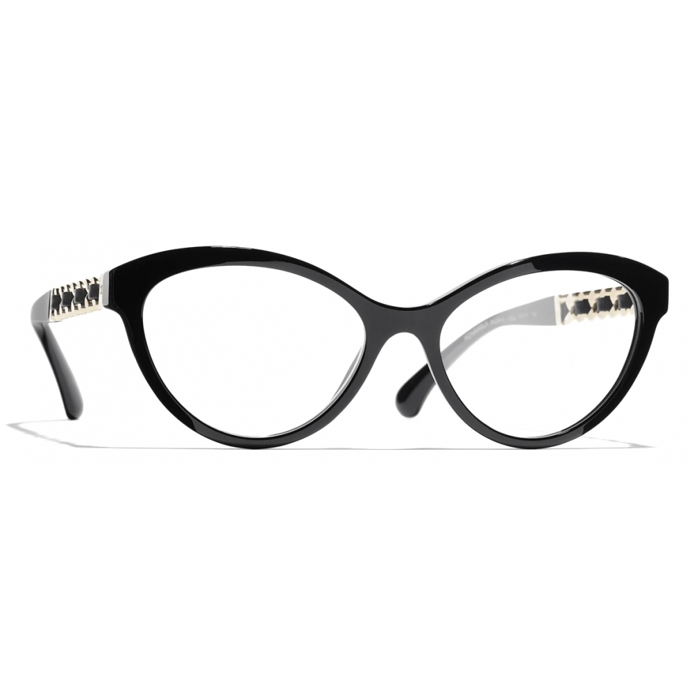 Chanel - Cat-Eye Eyeglasses - Black & Gold - Chanel Eyewear - Avvenice